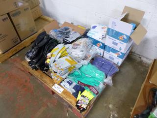Qty of Various Gloves Including Nitrile Gloves, Sizes Small and Medium, Neoprene Gloves, Size 10, Thinsulate Insulated Rubber Gloves, Cowtown Heat Wave Gloves, Sizes Small Medium, Large, Lined Gloves