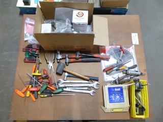 Pallet Containing Various Tools Including Allen Wrenches, Pliers, Hammers, Files, Etc
