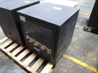 Global Industrial Countertop Security Computer Cabinet w/ Monitors