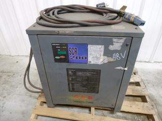 SCR 200 Industrial Battery Charger, 48 V, 3-Phase, Model SCR20024865T1H, SN 08A2442M