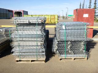 Assortment of Pallet Racking Shelves, (4) Pallets, Various Sizes and Quantities