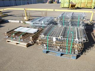 Assortment of Pallet Racking Shelves, (4) Pallets, Various Sizes and Quantities