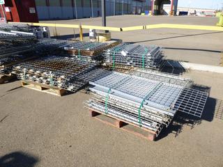 Assortment of Pallet Racking Shelves, (4) Pallets, Various Sizes and Quantities
