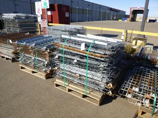 Assortment of Pallet Racking Shelves, (4) Pallets, Various Sizes and Quantities