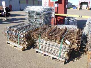 Assortment of Pallet Racking Shelves, (4) Pallets, Various Sizes and Quantities