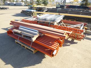Assortment of Pallet Racking, Qty of 12 Ft. x 42 In. Side Members, Qty of 92 In. and 9 Ft. Cross Members
