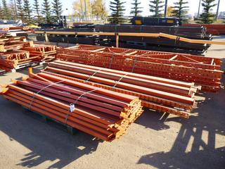 Assortment of Pallet Racking, Qty of 16 Ft. Side Members, Qty of 9 Ft. and 12 Ft. Cross Members 