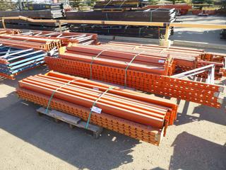 Assortment of Pallet Racking, Qty of 12 Ft. Side Members and Qty of 8 Ft. Cross Members 