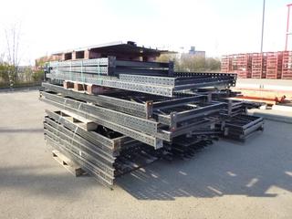 Assortment of Pallet Racking, Qty of 8 Ft. x 12 Ft. x 42 In. (W) Side Members, and Qty of 8 Ft. Cross Members