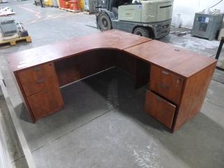 Office Desk with 3-Drawer Storage, 71 In. (L) x 71 In. (W) x 29 In. (H)