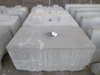 (4) Concrete Lego Block Barriers, 61 In. x 30 In. x 30 In.