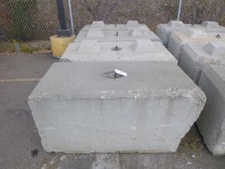 (4) Concrete Lego Block Barriers, 61 In. x 30 In. x 30 In.