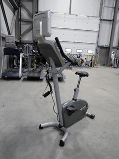 Precor Upright Exercise Bike w/ Cardio Theater 12in LCD Monitor And AC Adapter. SN AGJZE02060005