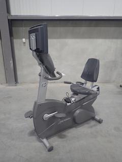 Life Fitness Recumbent Bike w/ HDTV 17in Monitor And AC Adapter. SN CLR101862 *Note: Working Condition Unknown*