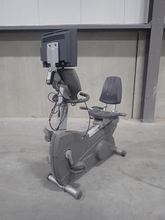 Life Fitness Recumbent Bike w/ HDTV 17in Monitor, Plugin And AC Adapter. SN CLR100050 *Note: Working Condition Unknown*