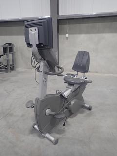 Life Fitness Recumbent Bike w/ HDTV 17in Monitor, Plugin And AC Adapter *Note: Working Condition Unknown*
