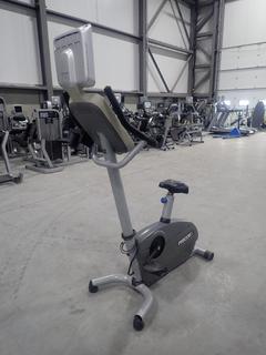 Precor 846i Upright Exercise Bike w/ Cardio Theater 12in LCD Monitor. SN AGJZE02060004 *Note: Missing 1 Pedal*