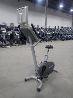 Precor 846i Upright Exercise Bike w/ Cardio Theater LCD Monitor. SN AGJZH24060004 *Note: Missing 1 Pedal*