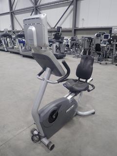 Precor 846i Recumbent Bike w/ Cardio Theater LCD Monitor And Adapter. SN A952E02060005 *Note: Missing Pedals*