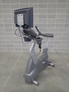 Life Fitness Upright Bike w/ HDTV Monitor. SN CLU101839 *Note: This Item Is Located At 7103 68AVE NW- Location 2*