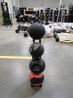 Fitter Medicine Ball Stand C/w (4) Medicine Balls *Note: This Item Is Located At 7103 68AVE NW- Location 2*