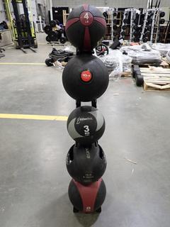 Fitter Medicine Ball Stand C/w (5) Assorted Size Medicine Balls *Note: This Item Is Located At 7103 68AVE NW- Location 2*