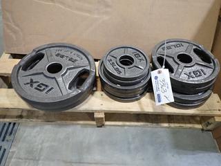 (2) 2.5lb, (4) 5lb, (4) 10lb And (2) 25lb IGX Weight Plates *Note: This Item Is Located At 7103 68AVE NW- Location 2* 