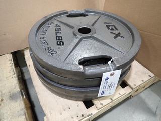 Qty Of (4) IGX 45lb Weight Plates *Note: This Item Is Located At 7103 68AVE NW- Location 2* 