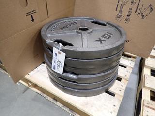 Qty Of (6) IGX 45lb Weight Plates *Note: This Item Is Located At 7103 68AVE NW- Location 2* 