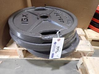 Qty Of (4) IGX 45lb Weight Plates *Note: This Item Is Located At 7103 68AVE NW- Location 2* 