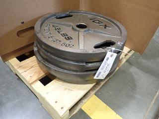 Qty Of (4) IGX 45lb Weight Plates *Note: This Item Is Located At 7103 68AVE NW- Location 2* 