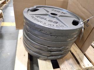 Qty Of (6) IGX 45lb Weight Plates *Note: This Item Is Located At 7103 68AVE NW- Location 2* 