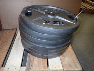 Qty Of (6) IGX 45lb Weight Plates *Note: This Item Is Located At 7103 68AVE NW- Location 2* 