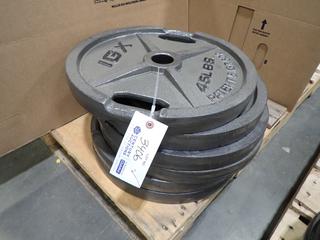 Qty Of (6) IGX 45lb Weight Plates *Note: This Item Is Located At 7103 68AVE NW- Location 2* 