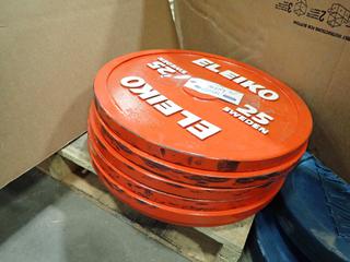 Qty Of (6) Eleiko Sweden 25kg Weights *Note: This Item Is Located At 7103 68AVE NW- Location 2* 