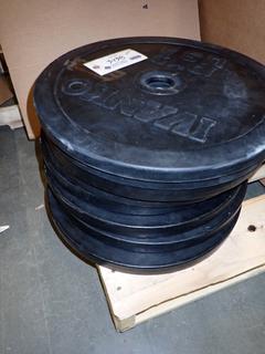 Qty Of (6) 5kg Weight C/w (2) 10kg Weights *Note: This Item Is Located At 7103 68AVE NW- Location 2*