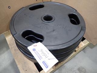 Qty Of (4) 45lb Weights *Note: This Item Is Located At 7103 68AVE NW- Location 2*