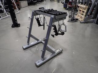 Life Fitness Accessory Rack C/w Contents *Note: This Item Is Located At 7103 68AVE NW- Location 2*