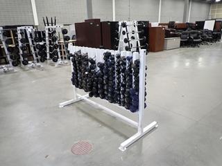 Dumbbell Rack C/w 3lb - 12lb Dumbbells *Note: This Item Is Located At 7103 68AVE NW- Location 2*