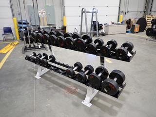 Hammer Strength 2-Tier Dumbbell Rack C/w 5lb - 60lb Dumbbells *Note: This Item Is Located At 7103 68AVE NW- Location 2*