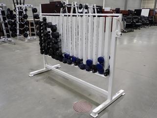 Dumbbell Rack C/w Assorted Dumbbells *Note: This Item Is Located At 7103 68AVE NW- Location 2*