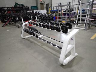 Icarian 2-Tier 20-Slot Dumbbell Rack C/w Assorted Dumbbells *Note: This Item Is Located At 7103 68AVE NW- Location 2*