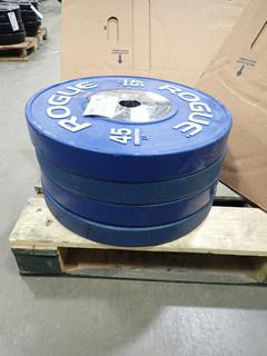 Qty Of (4) Rogue 45lb Weight Plates *Note: This Item Is Located At 7103 68AVE NW- Location 2*