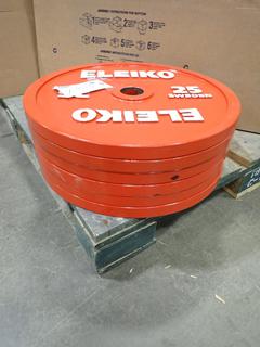 Qty Of (6) Eleiko 25kg Weight Plates *Note: This Item Is Located At 7103 68AVE NW- Location 2*