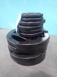 Qty Of (2) 2 1/2lb, (4) 5lb And (4) 25lb Weight Plates