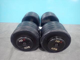 (2) IGX 105lb Dumbbells