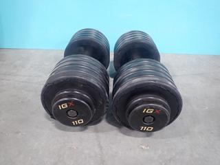 (2) IGX 110lb Dumbbells 