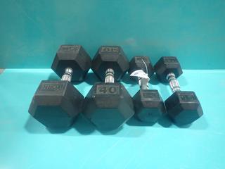 (2) 15lb And (2) 40lb Hex Dumbbells