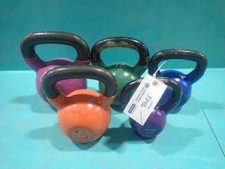 (2) 16kg, (1) 24kg, (1) 35.2lb And (1) Unknown Size Kettlebells