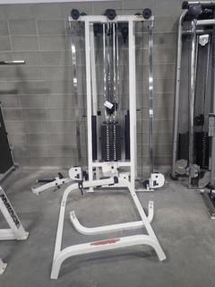 Life Fitness SM22 Cable Crossover Machine w/ Close/Narrow Pull Up Grip Bars And Adjustable Pulleys. SN 106470 *Note: Disassembled*